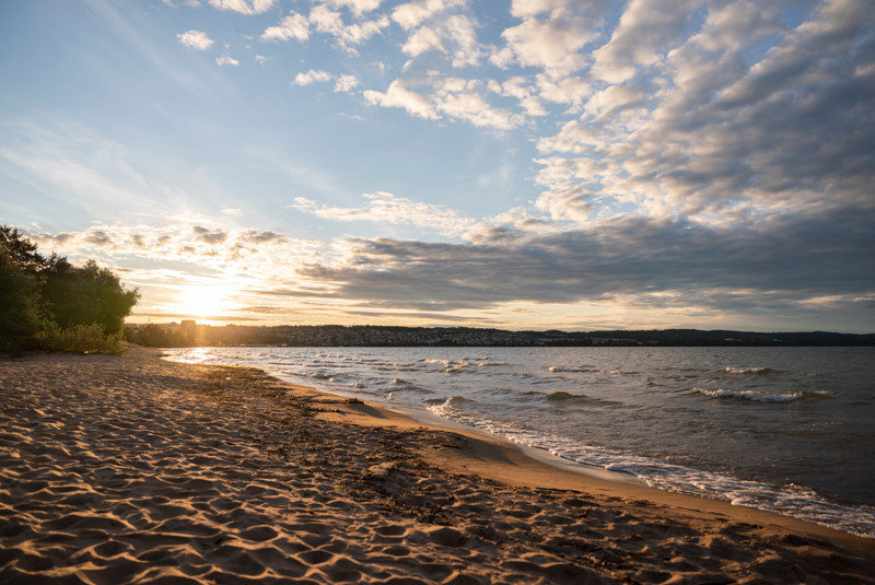 The beach Vätterstranden