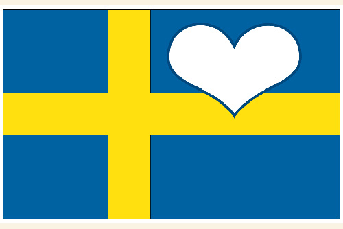Swedish flag with heart