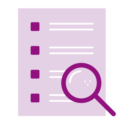 A magnifying glass over a document