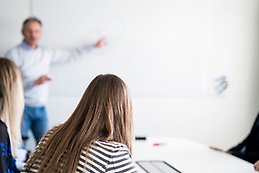 A teacher who teaches.