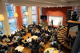 Crowded room full of students